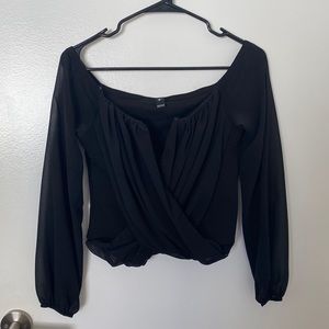 Windsor Black cropped Blouse | off the shoulder | Medium